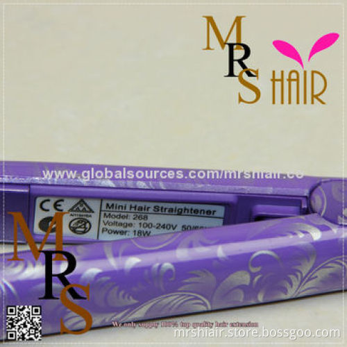 Purple Color Mini Straightening Irons, Portable Ceramic Hair Straighteners